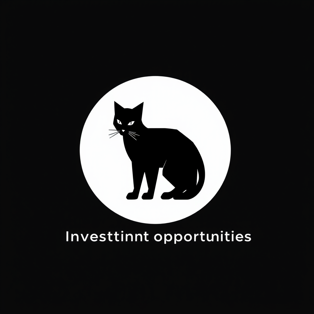 Blackcat Logo - Modern geometric black cat silhouette with sharp angular design representing investment opportunities