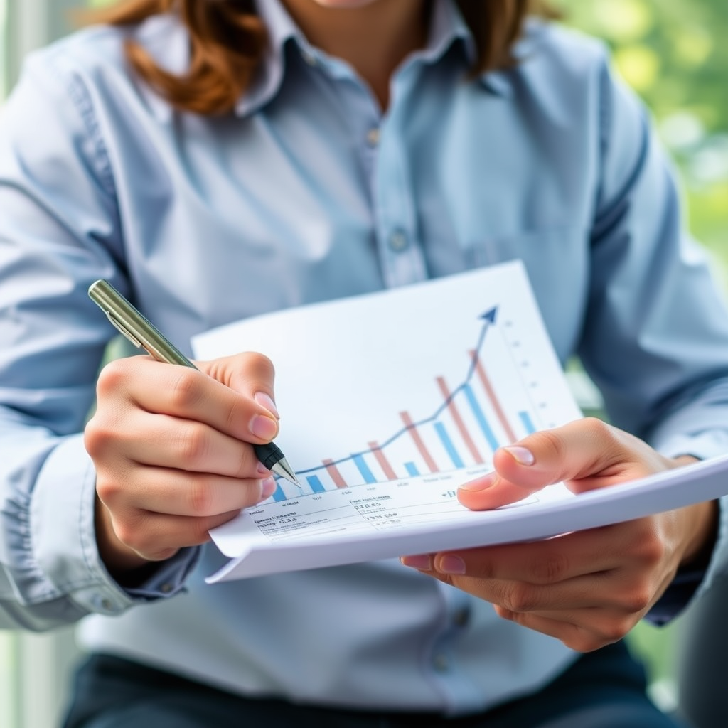 Vermögensplaner erstellt strategische Finanzpläne mit geometrischen Diagrammen und Wachstumskurven für langfristige Investitionen